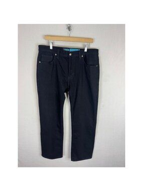 Rock & Roll Denim Mens Revolver Straight Slim Straight Leg Black Jeans 35x30